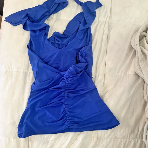 Vintage Bebe periwinkle halter going out top - Picture 4 of 6